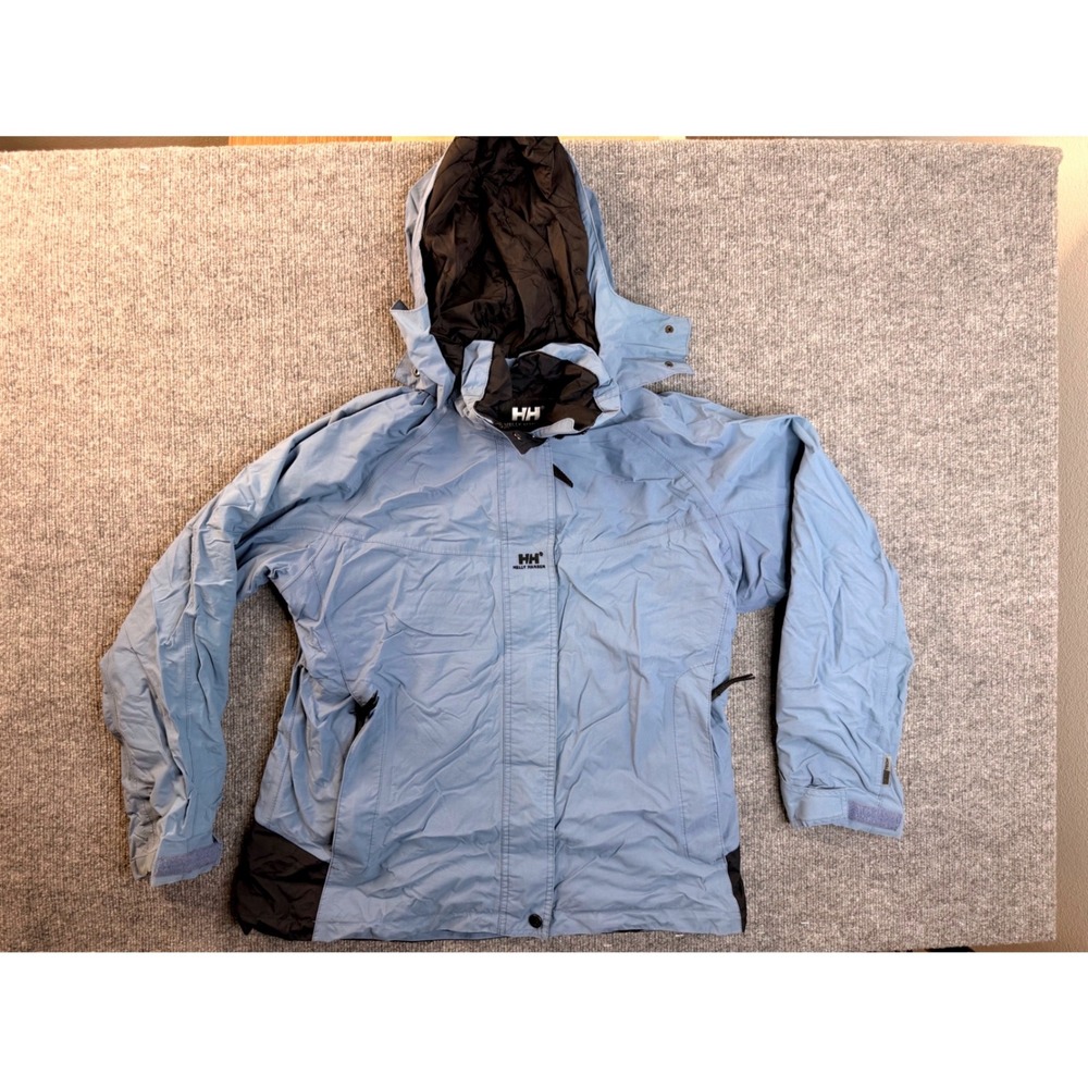 Helly Hansen Mens Medium Blue Nylon Hooded Jacket Insulated Full Zip Workwear